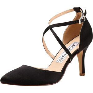 Women’s Closed Toe Strappy Satin High Heel Pumps - Pointed Wedding Evening Shoes